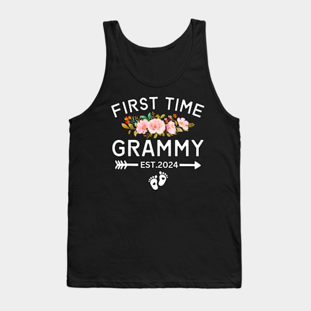 First Time Grammy Est 2024 Promoted To New Mom Baby Shower Tank Top by Eduardo